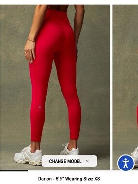 Fabletics Heated Red Leggings Powerhold define high waisted